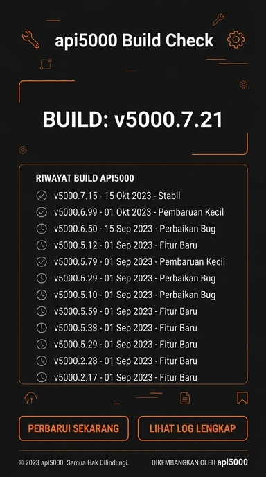 Tampilan riwayat versi api5000
