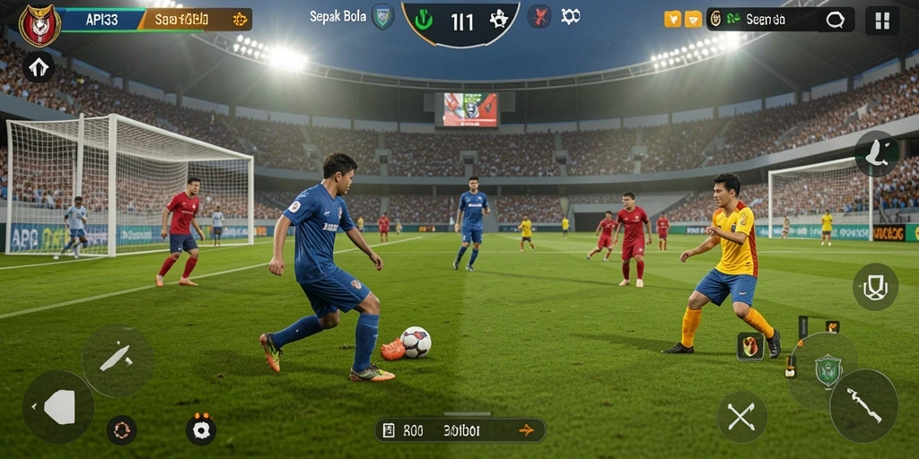 Antarmuka API33 yang menarik dengan fungsi permainan Sepak Bola yang intuitif.