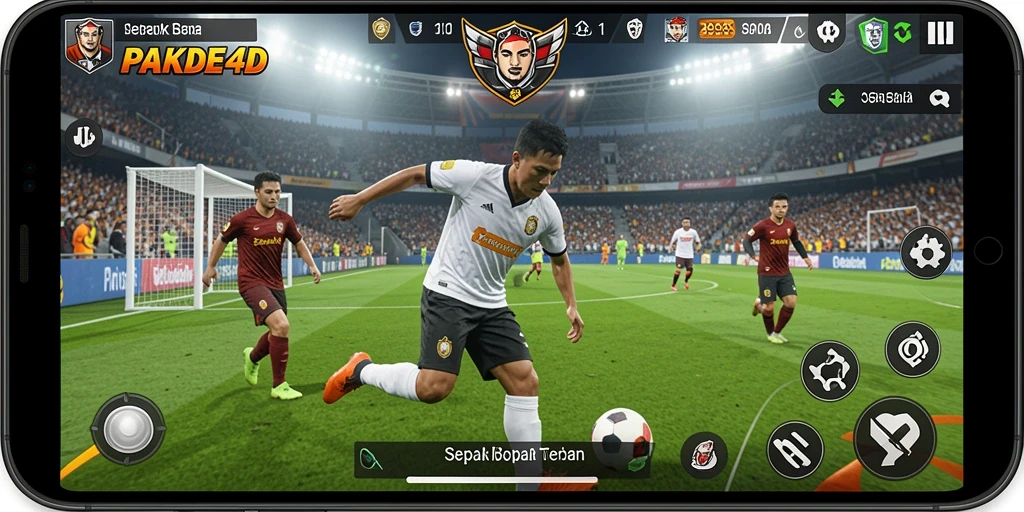Tampilan antarmuka PAKDE4D yang menarik dengan opsi tim sepak bola.